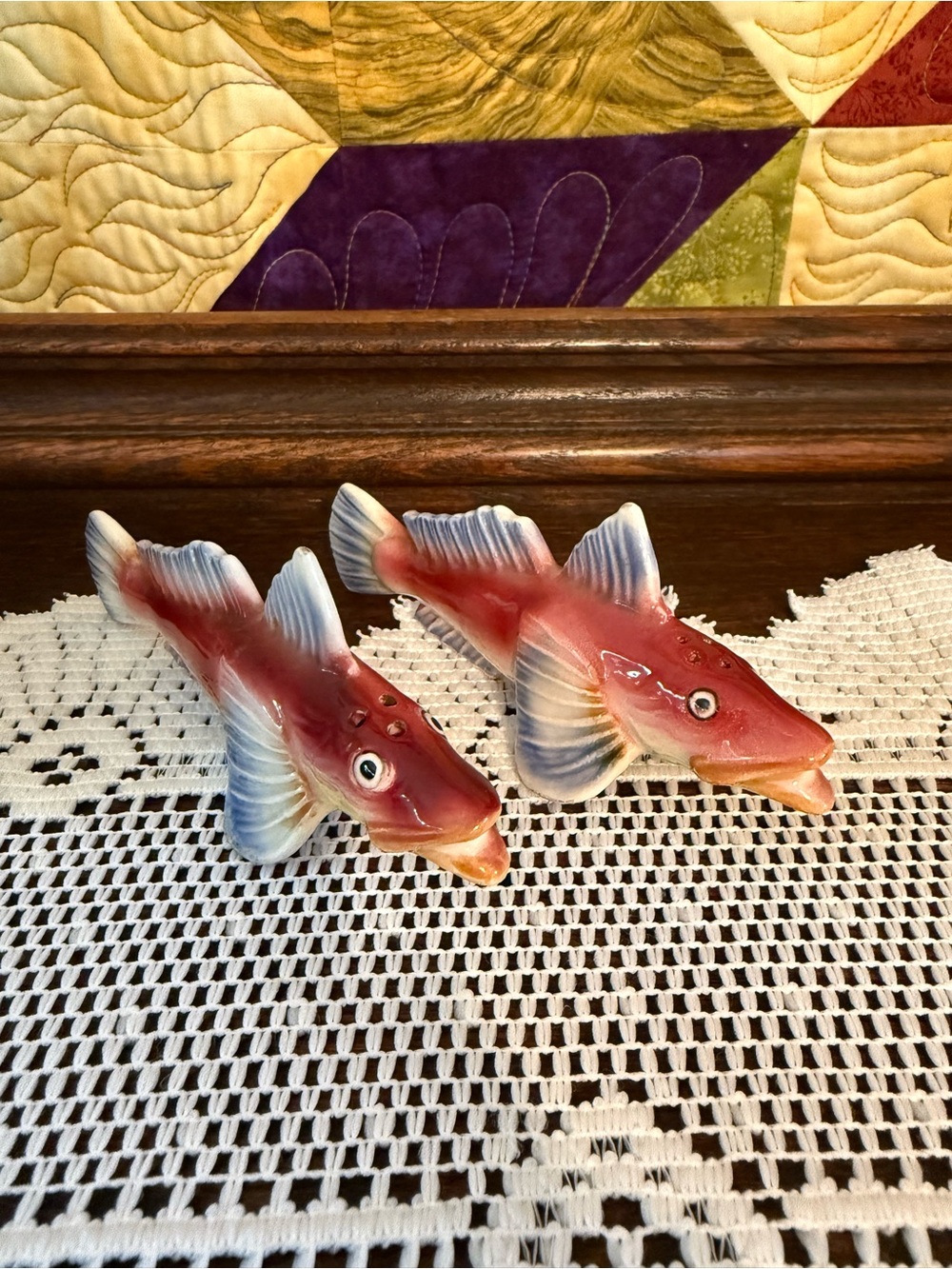 Vintage Mid-Century Ceramic Fish Salt & Pepper Shakers - Japan Gurnard Trout